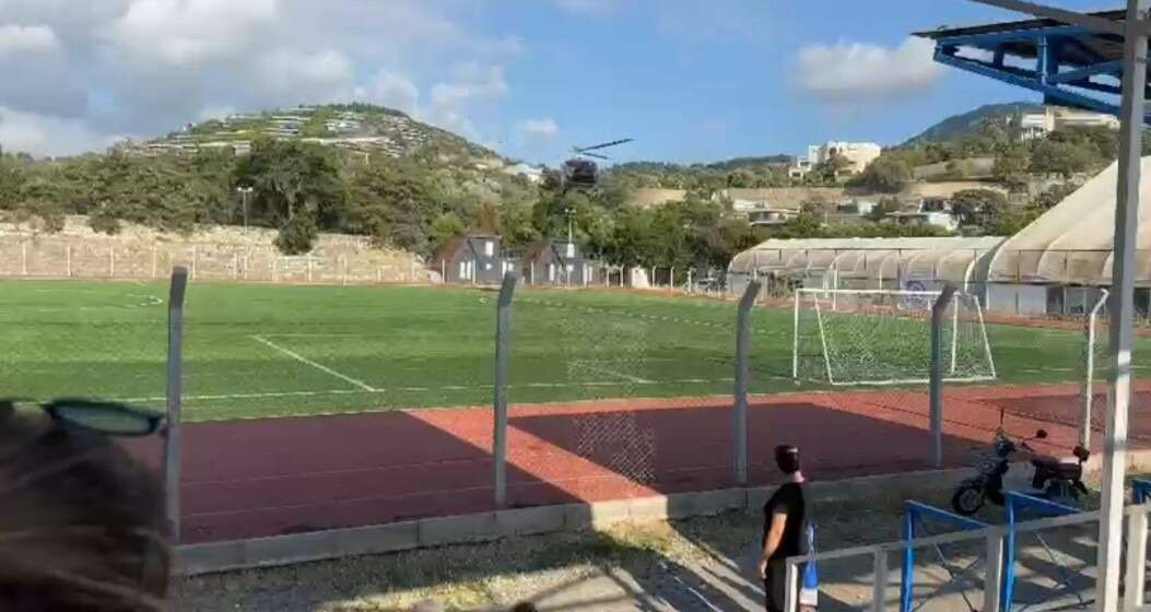 Turizm Cenneti Bodrum'da Stadyumu Helikopter Pistine  Çevirdiler 7